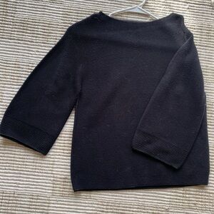 Black Ribbed Knit Sweater